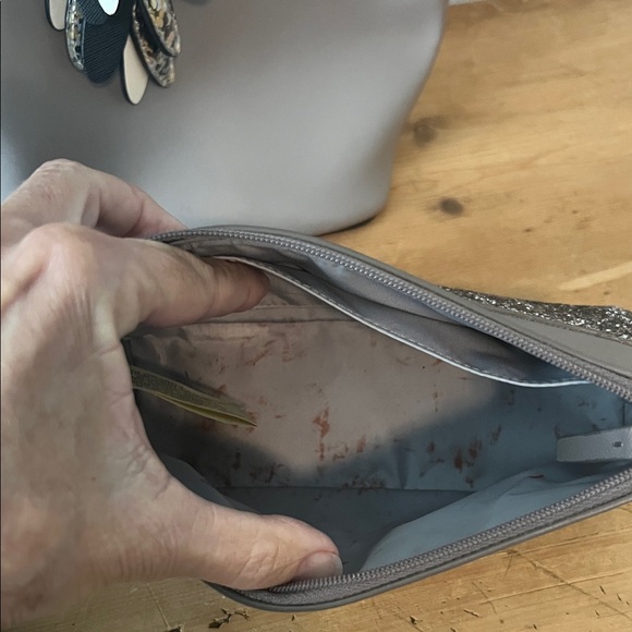 Kate Spade Taupe Tote with Owl Charm and Glitter Pouch - Picture 7 of 11